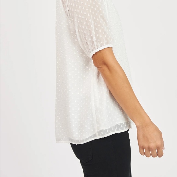 D2R White Lace Mock-neck Blouse xs - Picture 3 of 5